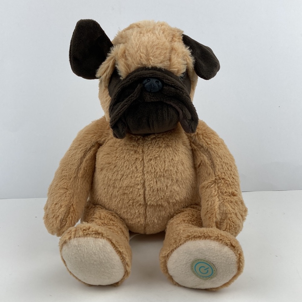 Leader Light Vibrating Massage Pug Puppy Plush Stuffed Animal Toy 13” Relax